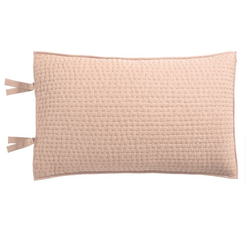 POTTERY BARN-Pickstitch King Quilt and Shams in Pink Sand - Picture 3 of 3